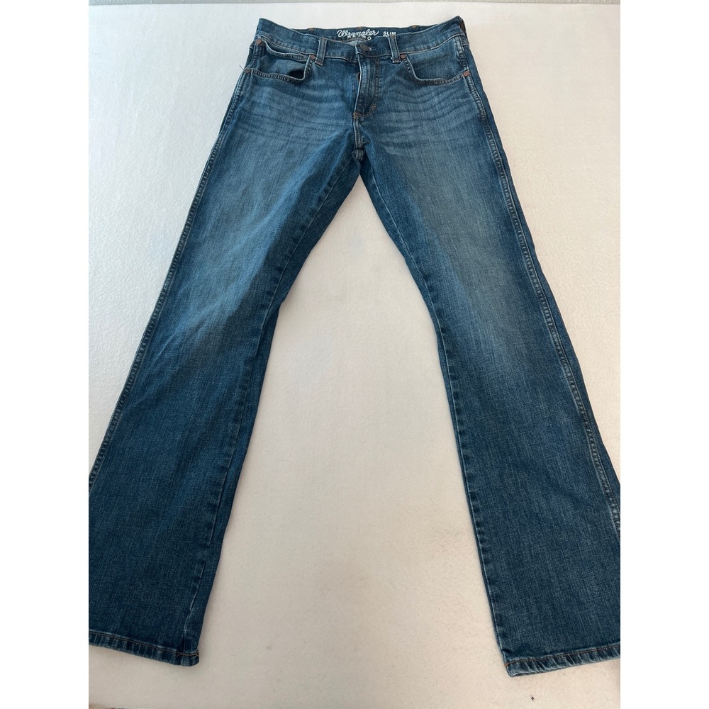 Wrangler Retro Slim Bootcut Jeans Mens 32x32 Blue Excellent Western Denim